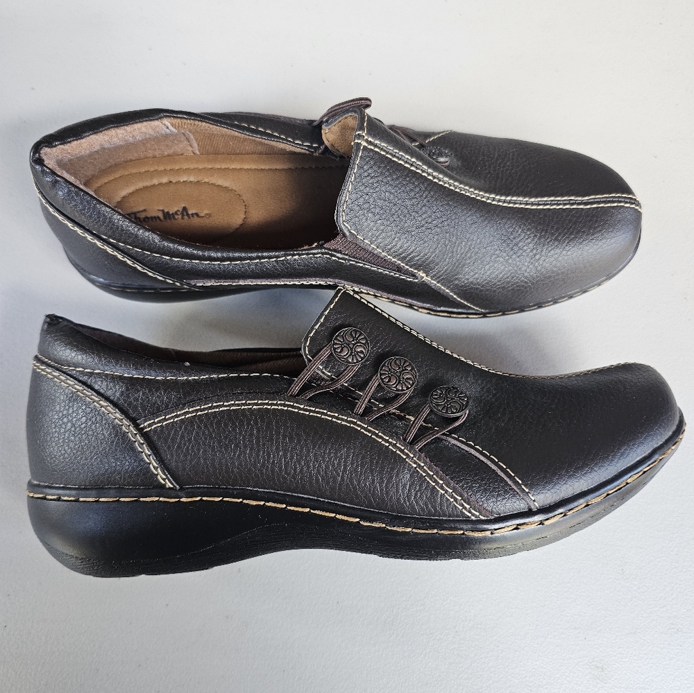 Thom McAn Melba Brown Leather Slip On Loafers Sz 8.5